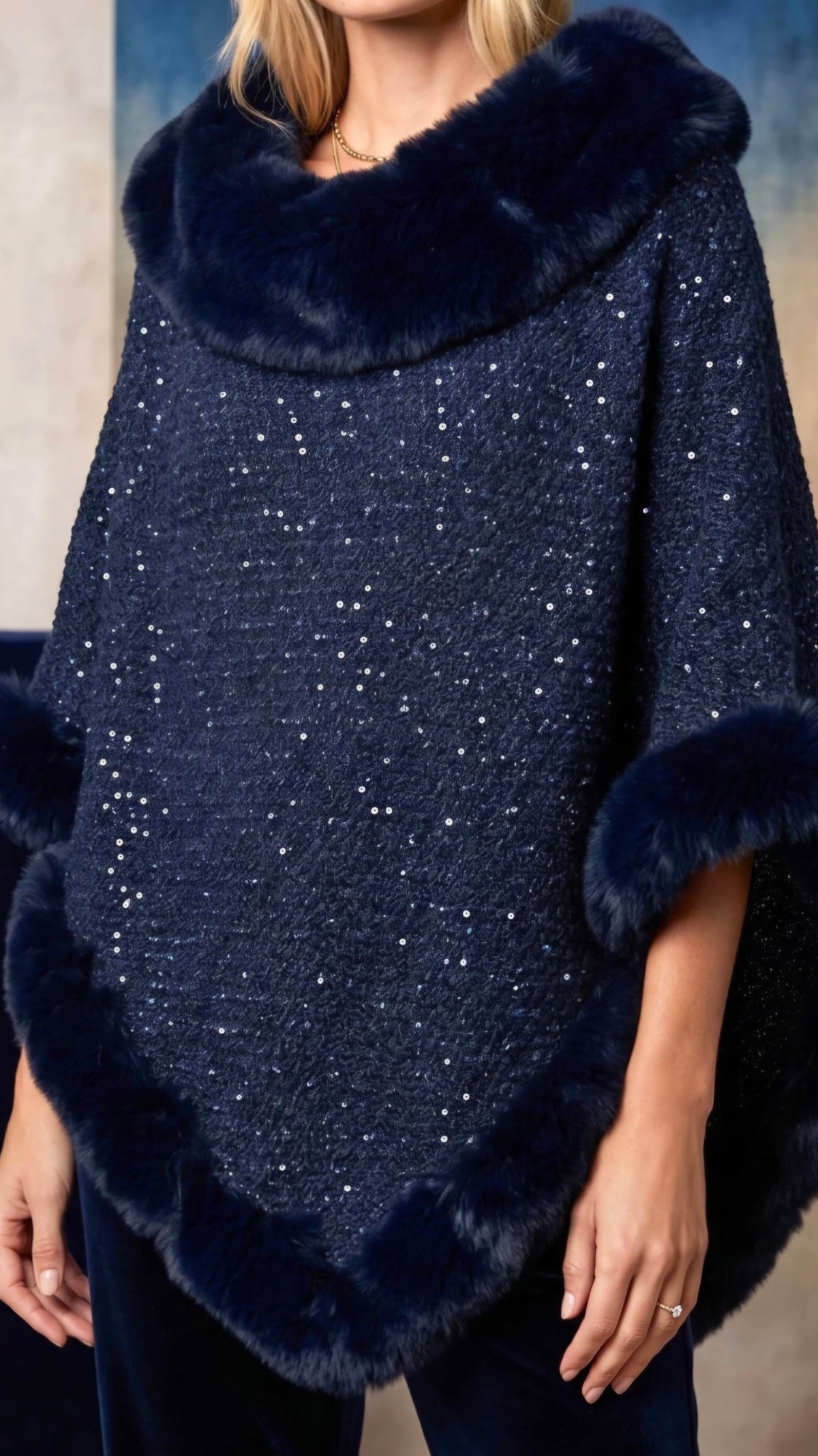 PONCHO SENCILLO BRILLANTE LUREX