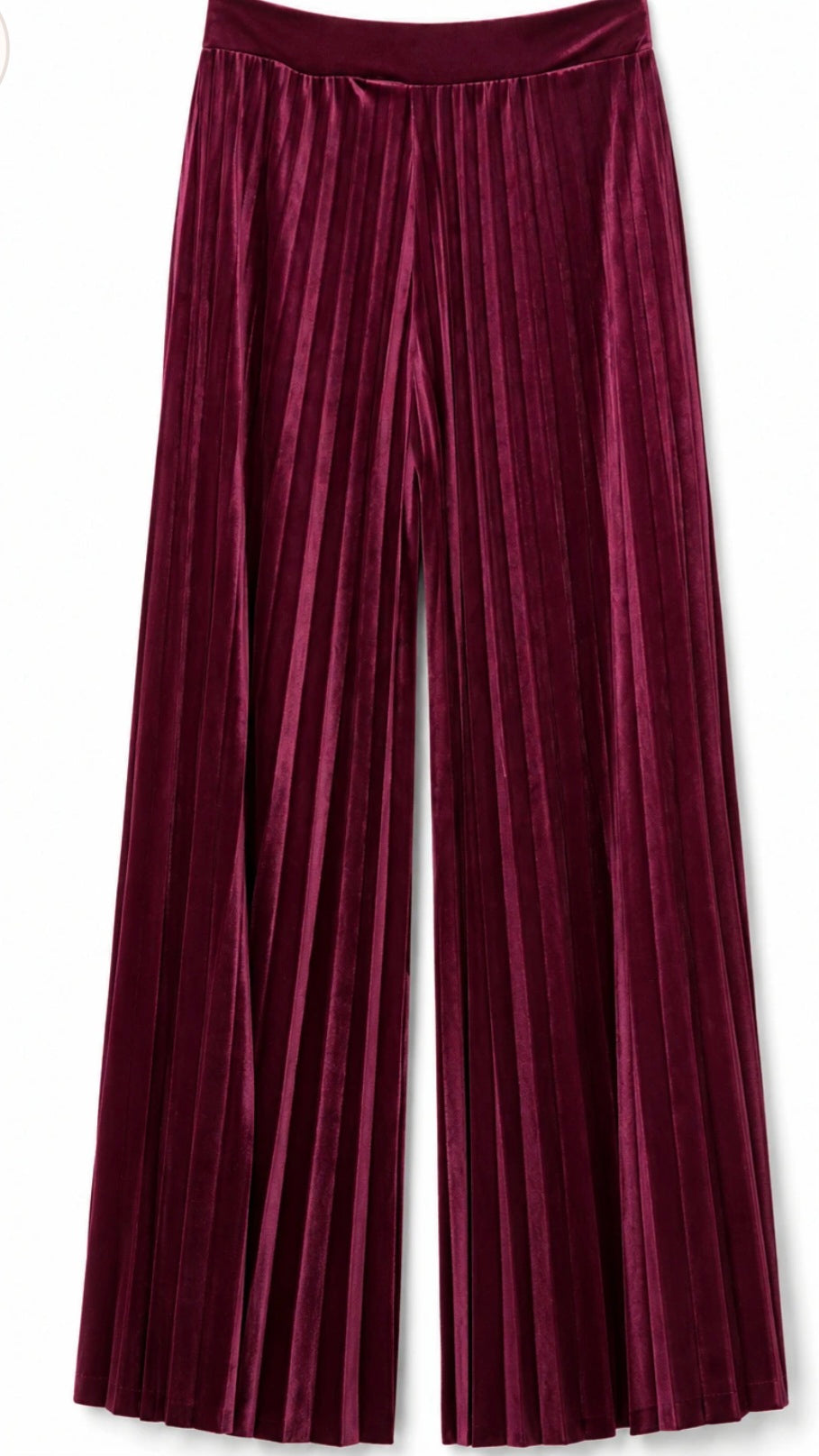 PANTALONES PALAZZO PLISADOS DE TERCIOPELO