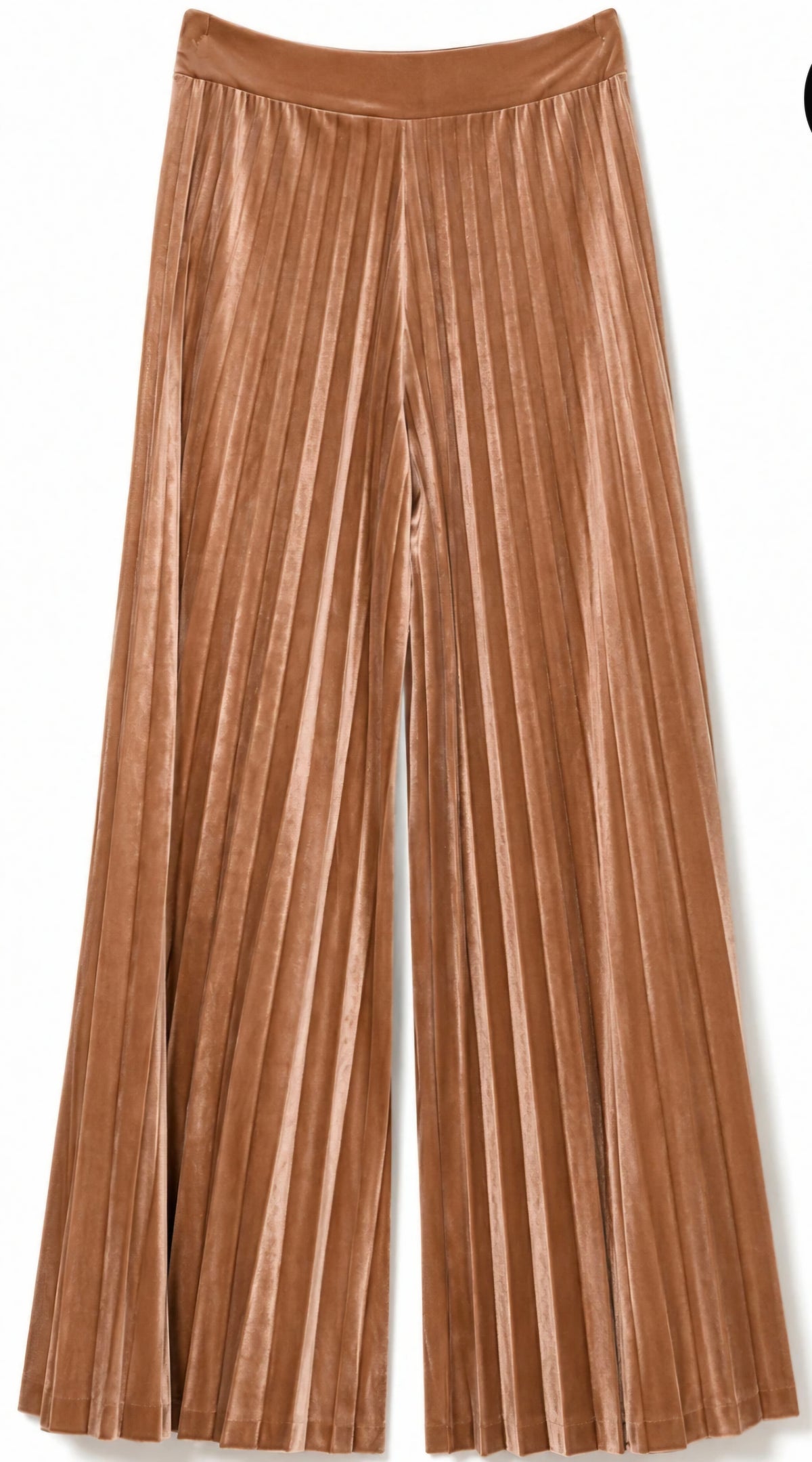 PANTALONES PALAZZO PLISADOS DE TERCIOPELO
