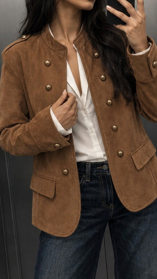 CHAQUETA DE ANTE CON BOTONES